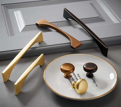 Cabinet Handles Drawer Kitchen Cupboard Pull Bedroom Furniture Handle Door knobs for wardrobes(Black Gold Yellow,Hole Distance 96mm) in Saudi Arabia
