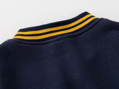 Irsutey Baby Boy Girls Varsity Jacket Contrast Color Baseball Jacket Kid Mock Neck Full Zip Up Fall Warm Outwear Coat in Saudi Arabia