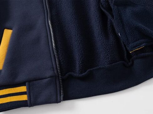 Irsutey Baby Boy Girls Varsity Jacket Contrast Color Baseball Jacket Kid Mock Neck Full Zip Up Fall Warm Outwear Coat in Saudi Arabia