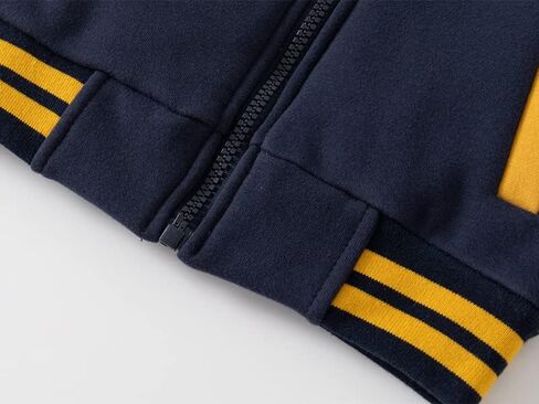 Irsutey Baby Boy Girls Varsity Jacket Contrast Color Baseball Jacket Kid Mock Neck Full Zip Up Fall Warm Outwear Coat in Saudi Arabia
