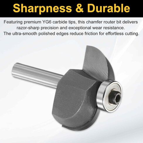 HARFINGTON Cove Router Bit 1/4" Shank 1-1/8" Dia 17/32" Cutting Height Radius Raised Panel Bit Edge Forming for DIY Woodworking, Silver in Saudi Arabia