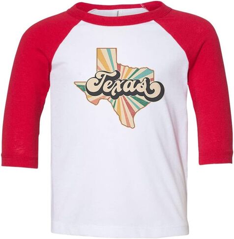 Retro Texas Kids Three-Quarter Raglan Sleeve Baseball Shirt Toddler in Saudi Arabia