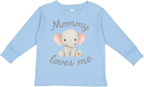 تي شيرت Inktastic Mommy Loves Me Cute Elephant بأكمام طويلة للأطفال الصغار in Kuwait