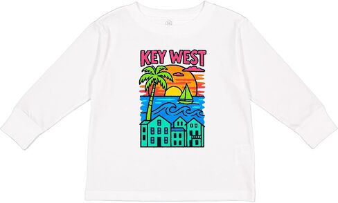 inktastic Key West Sunset Tropical Vibes Toddler Long Sleeve T-Shirt in Saudi Arabia