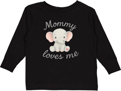 تي شيرت Inktastic Mommy Loves Me Cute Elephant بأكمام طويلة للأطفال الصغار in Kuwait