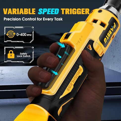 3/8 Inch Cordless Ratchet Wrench Compatible with DeWalt 20V Max Battery, 74Ft-Lbs (100N.m) High Torque, Brushless Motor, 0-400RPM Variable Speed, 7 Sockets, 3/8" to 1/2" Adapter, 3" Extension Bar in Saudi Arabia