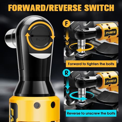 3/8 Inch Cordless Ratchet Wrench Compatible with DeWalt 20V Max Battery, 74Ft-Lbs (100N.m) High Torque, Brushless Motor, 0-400RPM Variable Speed, 7 Sockets, 3/8" to 1/2" Adapter, 3" Extension Bar in Saudi Arabia