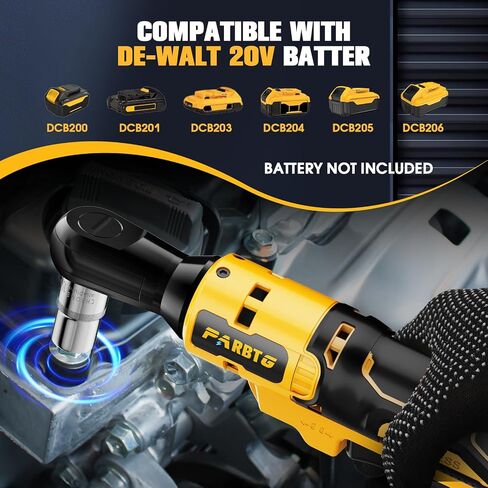 3/8 Inch Cordless Ratchet Wrench Compatible with DeWalt 20V Max Battery, 74Ft-Lbs (100N.m) High Torque, Brushless Motor, 0-400RPM Variable Speed, 7 Sockets, 3/8" to 1/2" Adapter, 3" Extension Bar in Saudi Arabia