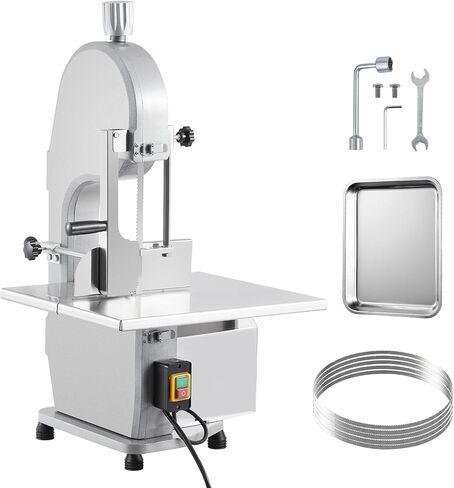 110V/60Hz 1100w Meat Band Saw, Workbench 19.3“ x 15"Meat Bandsaw, 0.16-7.09" Cutting Thickness Electric Meat Cutter Machine, Bone Saw with 5 x 1650Mm Blades for Fish,Chicken,Beef,Ribs and Pork in Saudi Arabia