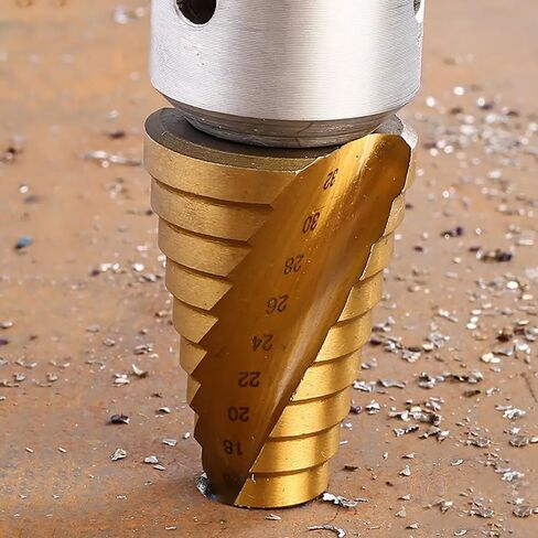 Step Drill Bit Set,Countersink Metal Drill Bit Set for Steel Drill Attachments, 6-Piece Titanium-Coated Drill bit Set (4-20/4-12/3-12mm, 3/6/8mm) for Masonry Concrete Brocas Metal Wood in Saudi Arabia