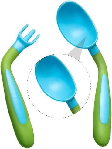 GALPADA Boys and Girls Learning Utensils Spoons and Forks Lunch Set TPE Easy to Clean in Saudi Arabia