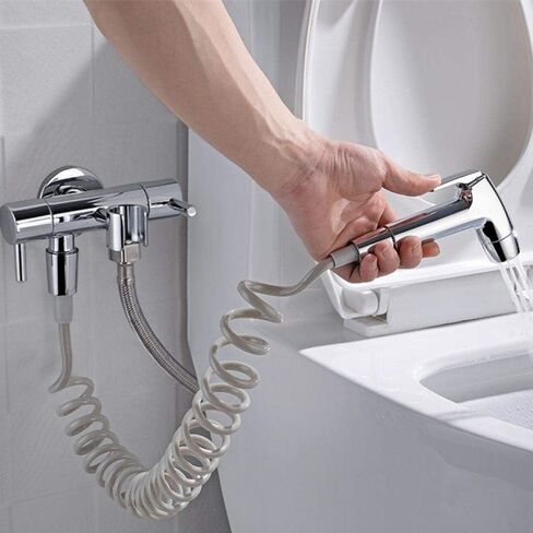 مجموعة أدوات رش يدوية، مجموعة أدوات رش حفاضات قماشية - صمام زاوية نحاسي بالكامل، فوهة معززة، مسدس رش المرحاض، مجموعة رفيق تنظيف المرحاض، مرفق الدش in Kuwait