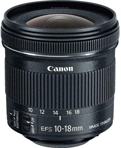 Canon EF-S 10-18mm f/4.5-5.6 is STM Lens | Ultra-Wide Angle Zoom with Image Stabilization & Quiet Autofocus | Great for Travel & Landscape Photography (9519B002) + Shoulder Bag + 64GB Card in Saudi Arabia