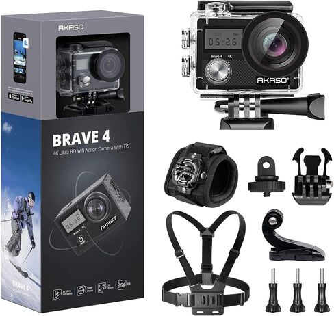مجموعة ملحقات كاميرا الحركة AKASO Brave 4 مع حزام المعصم وحزام الصدر in Saudi Arabia