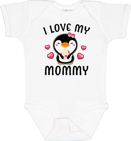 Inktastic I Love My Mommy مع بدلة أطفال لطيفة على شكل بطريق وقلوب in Kuwait