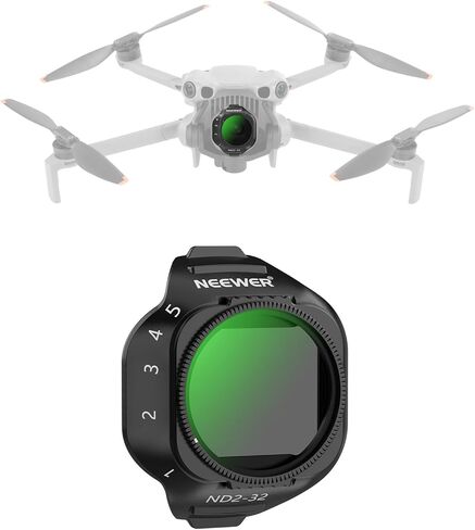 NEEWER Variable ND Filter Set Compatible with DJI Mini 5 Pro Drone Camera (ND2-32 + ND64-512), Snap On Adjustable Neutral Density Multicoated Optical Glass Lens Filter Photography Accessories, 2 Pack in Saudi Arabia