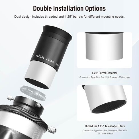 Astromania Off-Axis Guider with Micro-Focusing - for Successful Astronomy Photos Without A Guide Scope - Bundle with - Telescope Eyepiece 25mm Plossl 1.25 Inch in Saudi Arabia