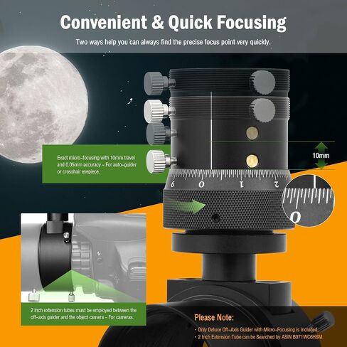 Astromania Off-Axis Guider with Micro-Focusing - for Successful Astronomy Photos Without A Guide Scope - Bundle with - Telescope Eyepiece 25mm Plossl 1.25 Inch in Saudi Arabia