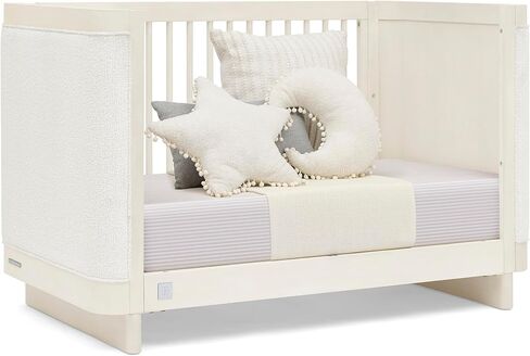 Delta Children babyGap Callie 4-in-1 Upholstered Crib - Greenguard Gold Certified, Antique White/White Boucle in Saudi Arabia
