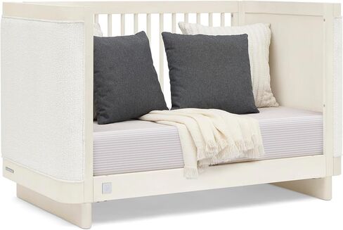 Delta Children babyGap Callie 4-in-1 Upholstered Crib - Greenguard Gold Certified, Antique White/White Boucle in Saudi Arabia