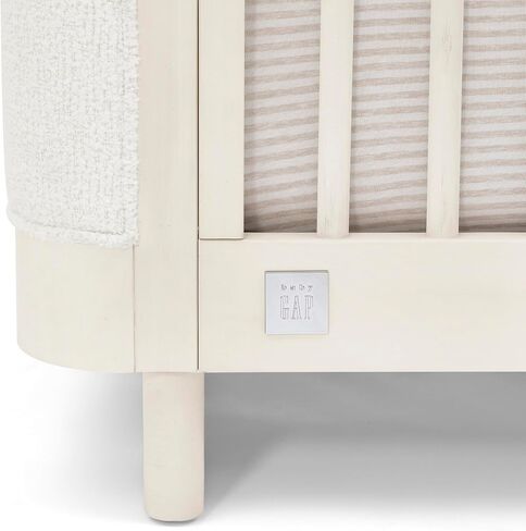 Delta Children babyGap Callie 4-in-1 Upholstered Crib - Greenguard Gold Certified, Antique White/White Boucle in Saudi Arabia