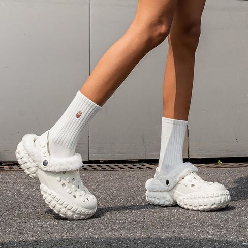 Slippers for Women Men - Waterproof Outdoor Garden Clogs with Non-Slip Sole, Warm Fleece Lined Winter Unisex House Shoes for Indoor Outdoor Comfort in Saudi Arabia