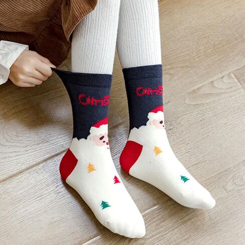 Kids Christmas Socks 5 Pairs Toddler Crew Christmas Xmas Socks for Baby Holiday Winter Warm for Boys/Girls in Kuwait