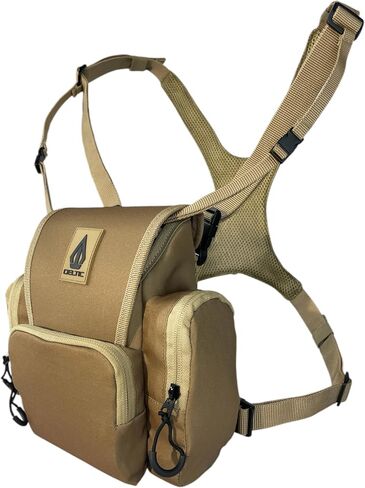 Deltic Tracker XL Bino Harness, Chest Pack with Magnetic Main Pocket, 4 Storage Pockets, Adjustable Straps, Tan in Saudi Arabia