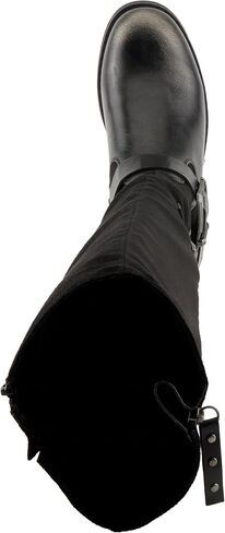 PATRIZIA Women's MISDREAVUS Tall Boots with Metallic Burnished Finish, Buckle Accents, and Comfortable Fit in Saudi Arabia