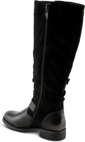 PATRIZIA Women's MISDREAVUS Tall Boots with Metallic Burnished Finish, Buckle Accents, and Comfortable Fit in Saudi Arabia