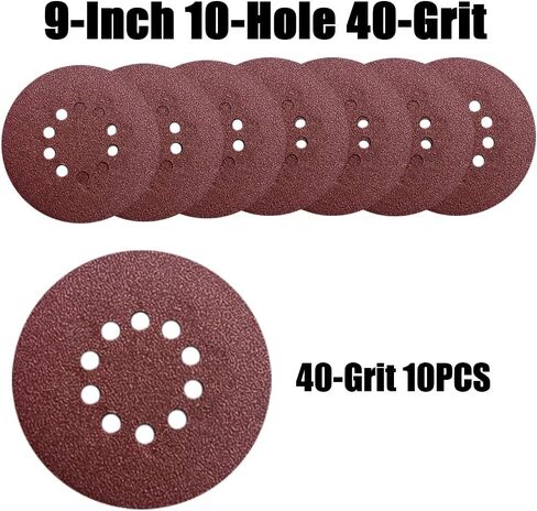9 Inch 10 Hole Sanding Discs for Drywall Sander - 13 Pack of 240 Grits Drywall Sanding Discs Sandpaper Sander Paper in Saudi Arabia