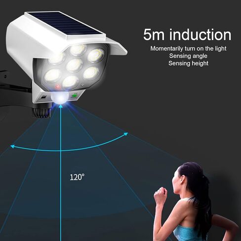 Fake Surveillance Security Solar Light LED High Brightness Simulation Dummy Camera Monitoring Street Lamp IP64 ABS Material Solar Powered Motion Activated for Outdoor Garden Gate in Saudi Arabia
