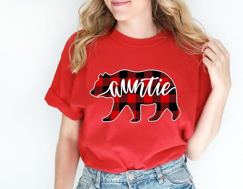 Buffalo Plaid Bear Family Xmas Shirts, Custom Tees, Member Family Xmas T-Shirt in Saudi Arabia