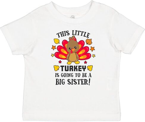 inktastic This Little Turkey is Going to Be a Big Sister Baby T-Shirt in Saudi Arabia