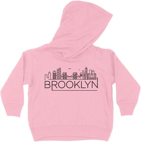 Skyline Brooklyn New York Kids Hoodie Sweatshirt Toddler 2T Light Pink in Saudi Arabia