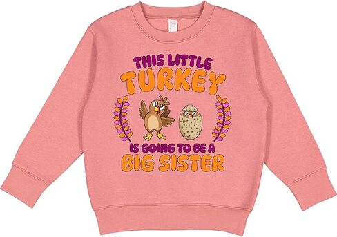 inktastic This Little Turkey Is Going To Be a Big Sister- Toddler Sweatshirt in Saudi Arabia