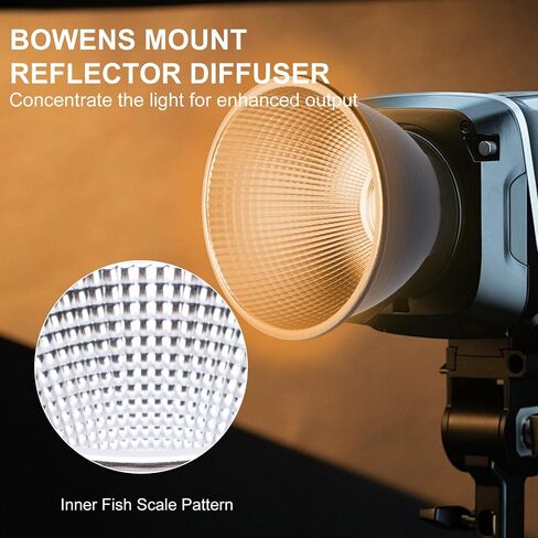Gugxiom 5.5" 14cm Fish Scale Pattern Standard Reflector Diffuser, with Mini Bowens Mount, for YN150 YN150S YN150 Ultra Li Video Light in Saudi Arabia