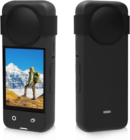 غطاء حماية لعدسة الجسم من السيليكون لـ Insta360 X3 (أسود) in Saudi Arabia