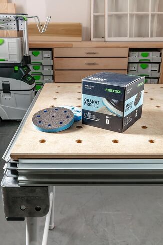 Festool 578799 Granat PRO 5" (125 mm) Profile Sanding Disc Set – 10 Pack | Flexible Foam Abrasive for Contours, Moldings & Curved Surfaces | Hook & Loop, Mixed Grits, 1/2" Foam Backing in Saudi Arabia