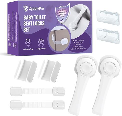 Baby Proofing Toilet Seat Locks Set - Toilet Lid Locks & Multi-Purpose Safety Locks - Easy Installation Child Locks Set with 3M Adhesive - No Tools Required (Pack of 2) in Saudi Arabia
