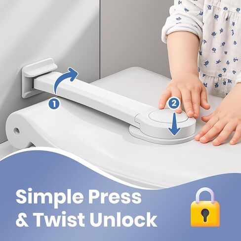 Baby Proofing Toilet Seat Locks Set - Toilet Lid Locks & Multi-Purpose Safety Locks - Easy Installation Child Locks Set with 3M Adhesive - No Tools Required (Pack of 2) in Saudi Arabia
