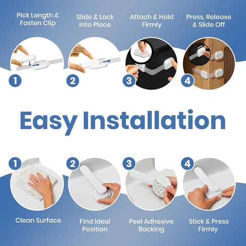 Baby Proofing Toilet Seat Locks Set - Toilet Lid Locks & Multi-Purpose Safety Locks - Easy Installation Child Locks Set with 3M Adhesive - No Tools Required (Pack of 2) in Saudi Arabia