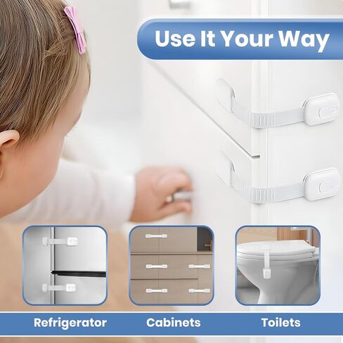 Baby Proofing Toilet Seat Locks Set - Toilet Lid Locks & Multi-Purpose Safety Locks - Easy Installation Child Locks Set with 3M Adhesive - No Tools Required (Pack of 2) in Saudi Arabia
