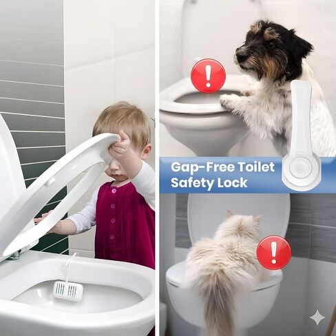 Baby Proofing Toilet Seat Locks Set - Toilet Lid Locks & Multi-Purpose Safety Locks - Easy Installation Child Locks Set with 3M Adhesive - No Tools Required (Pack of 2) in Saudi Arabia