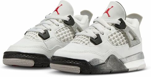 Air Jordan 4 Retro White Cement Infant Toddler Lifestyle Shoes (Black/Grey/Red/White) Size 7 in Saudi Arabia