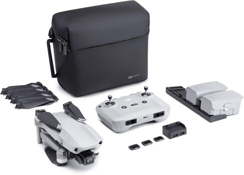 DJI Mini 3 Fly Combo، طائرة بدون طيار مع كاميرا 4K UHD للبالغين، بطاريتان إضافيتان، بطاقة microSD سعة 128 جيجابايت، وقت طيران 38 دقيقة، أوضاع ذكية، إرجاع تلقائي، حزمة للمبتدئين والمحترفين in Kuwait