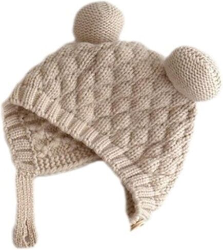 قبعة بغطاء للأذن للأطفال، قبعات بونيه دافئة ناعمة ومسامية للأطفال من عمر 0 ​​إلى 3 سنوات للجنسين in Kuwait