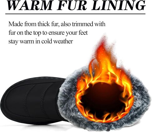 Winter Snow Boots for Women 2025: Warm Fur Lined Ankle Booties Waterproof Comfortable Walking Shoes Outdoor with Zipper in Kuwait