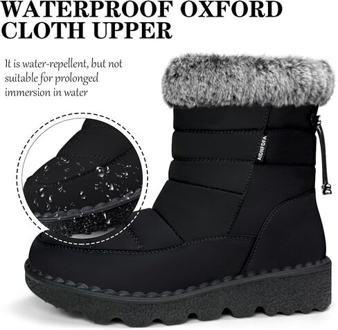 Winter Snow Boots for Women 2025: Warm Fur Lined Ankle Booties Waterproof Comfortable Walking Shoes Outdoor with Zipper in Kuwait