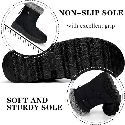 Winter Snow Boots for Women 2025: Warm Fur Lined Ankle Booties Waterproof Comfortable Walking Shoes Outdoor with Zipper in Kuwait